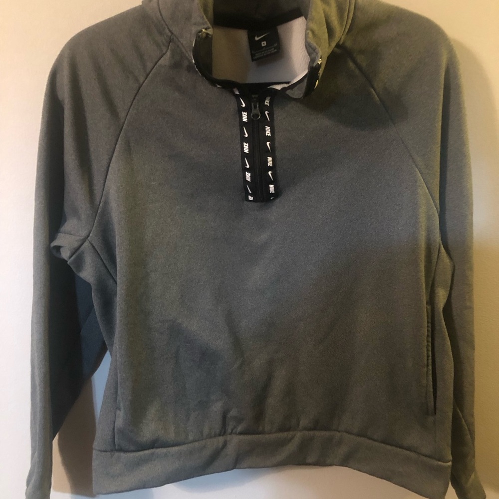 Nike Gray Pullover Sweatshirt with High Collar